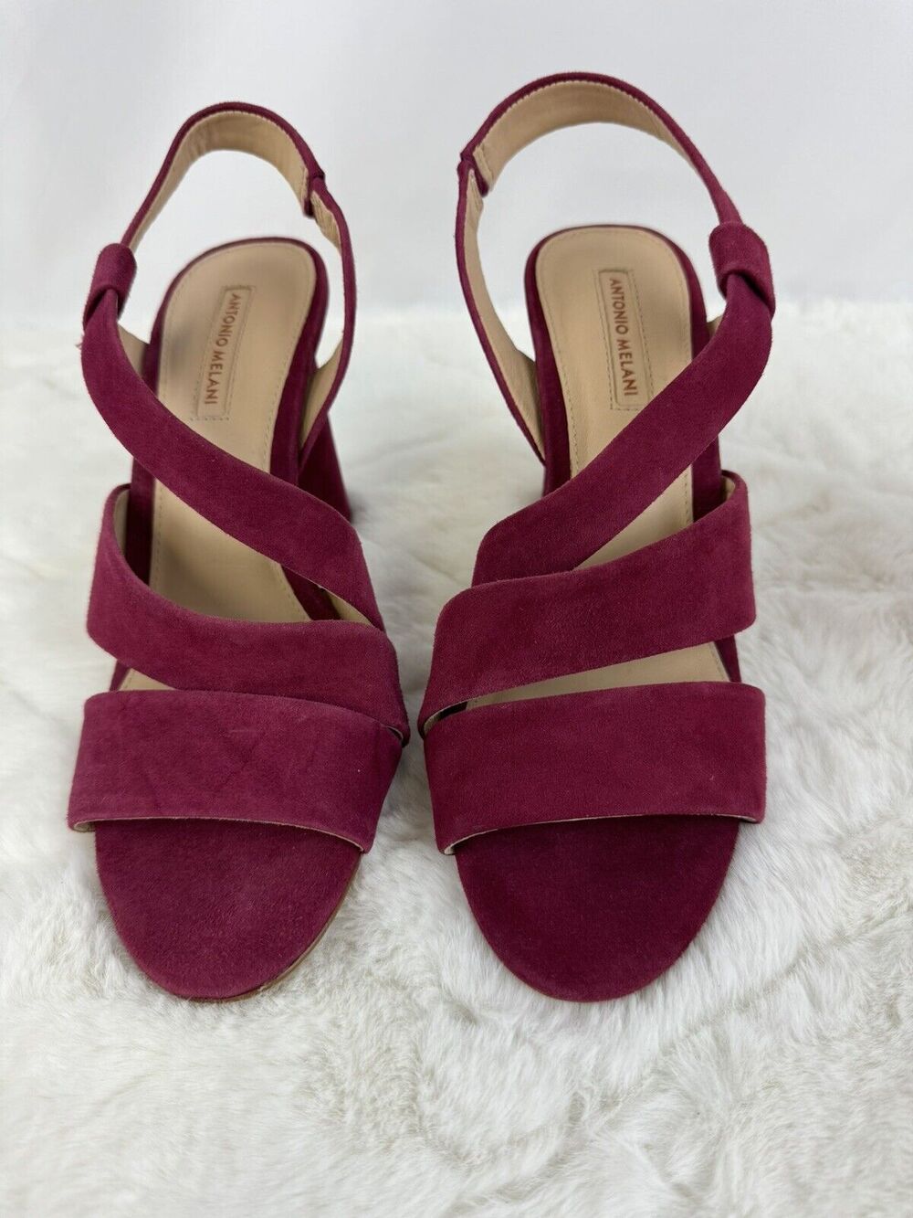 Antonio Melani Purple Pink Layren Suede Slingback Block Heel Sandals Women’s 8M
